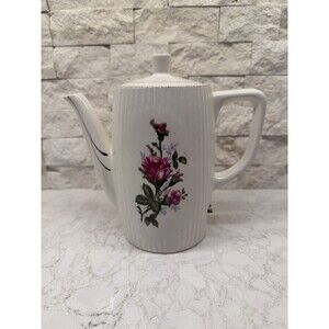 Vintage Electric Tea Kettle Coffee Pot Porcelain Rose with Gold Trim 6” Japan